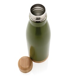 3. Vakuum stainless steel flaska med kork och botten i bambu