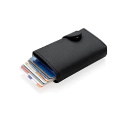 0. Standard aluminium RFID korthållare med PU plånbok