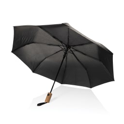 0. Kaycey 21” AWARE™ RPET Acacia trä mini paraply auto open