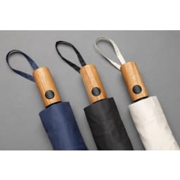 4. Kaycey 21” AWARE™ RPET Acacia trä mini paraply auto open