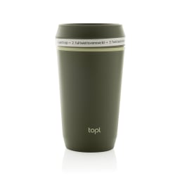 2. Topl To Go-glas av återvunnen plast Patenterat 360-lock 354