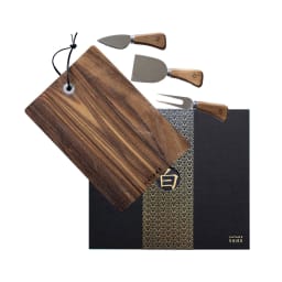 0. Satake Shiro Ost set liten skärbräda och 3 knivar