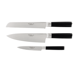 0. Knivset med - Allkniv 12 cm, Kockkniv 20 cm, Brödkniv 20 cm