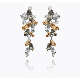 0. Jannice Earrings / Black Golden Combo rhodium