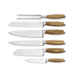 0. Knivset 6 delar Akacia