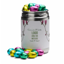 0. Easter Can 250 gr med nougatägg & logotyp