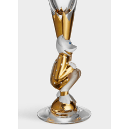 4. The Sparkling Devil champagneglas i guld och mörkgrå. 2 st.