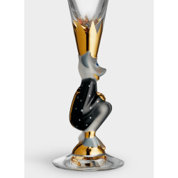 2. The Sparkling Devil champagneglas i guld och mörkgrå. 2 st.
