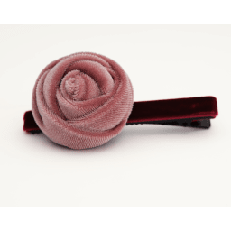 0. Velvet rose hair pinn - Pink / Amber