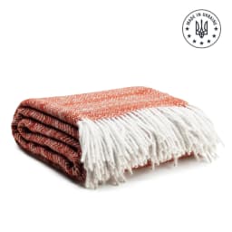 0. Ullpläd med fiskbensmönster