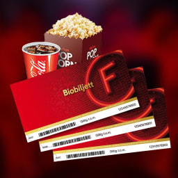 0. 3 biobiljetter + 1 st Biomeny från Filmstaden