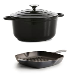 0. Gjutjärnsgryta 4,2 L & Grillpanna