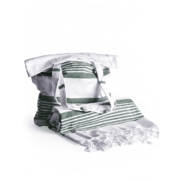 0. Hamamhandduk med tillhörande totebag från Maison Trique - Beige