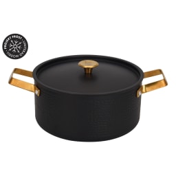 2. MIO hamrad gryta (4L) med mässingdetaljer