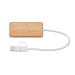 1. USB-hubb med 3 portar i bambu