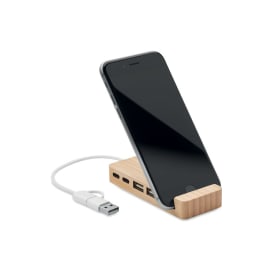 2. USB-hubb med 4 portar i bambu