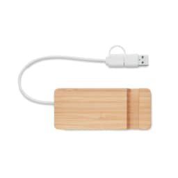 1. USB-hubb med 4 portar i bambu