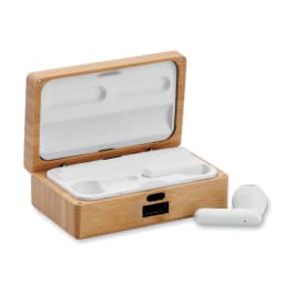 1. TWS-headset i bambufodral