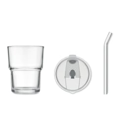 3. Glasmugg med sugrör 400ml