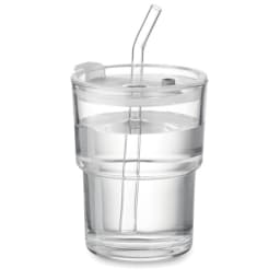 2. Glasmugg med sugrör 400ml