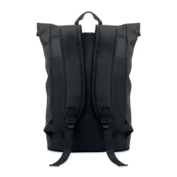 1. Laptop 15" rolltop PU-ryggsäck