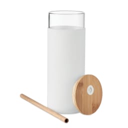 2. Glasbägare 450ml med bambulock