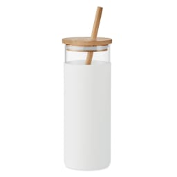 0. Glasbägare 450ml med bambulock