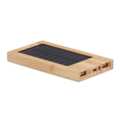 0. Powerbank med hölje av bambu och solpanel