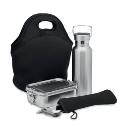 0. Lunchset i rostfritt stål