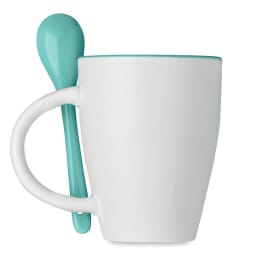 1. Keramik kaffemugg med sked