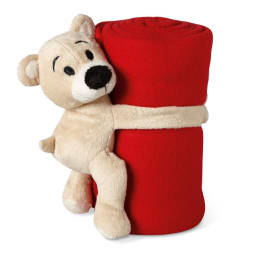 0. Fleece-filt med en nalle på