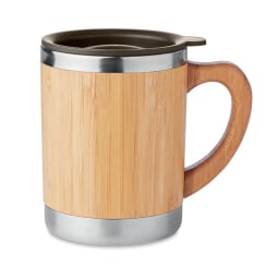 0. Mugg rostfritt och Bambu 300ml