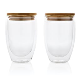 1. Borosilikatglas med bambulock, 2-pack