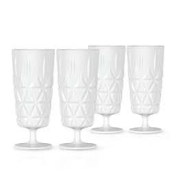 0. Picknick glas hög 4-pack, vit