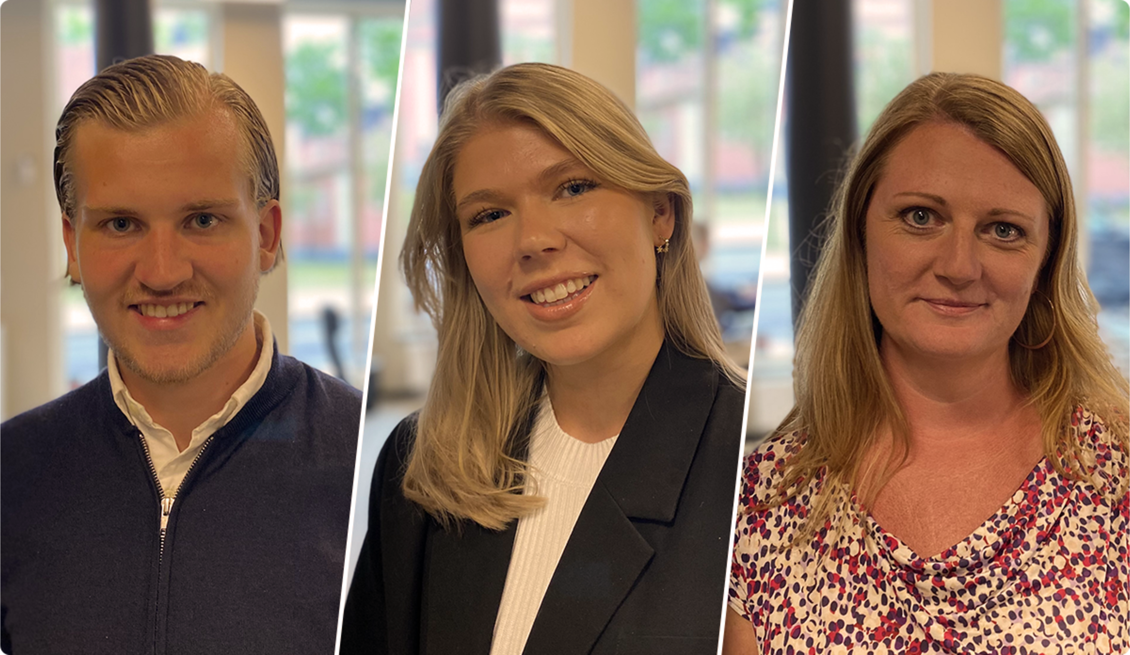 Anton, Tilda & Christina: Charmas kundansvariga.