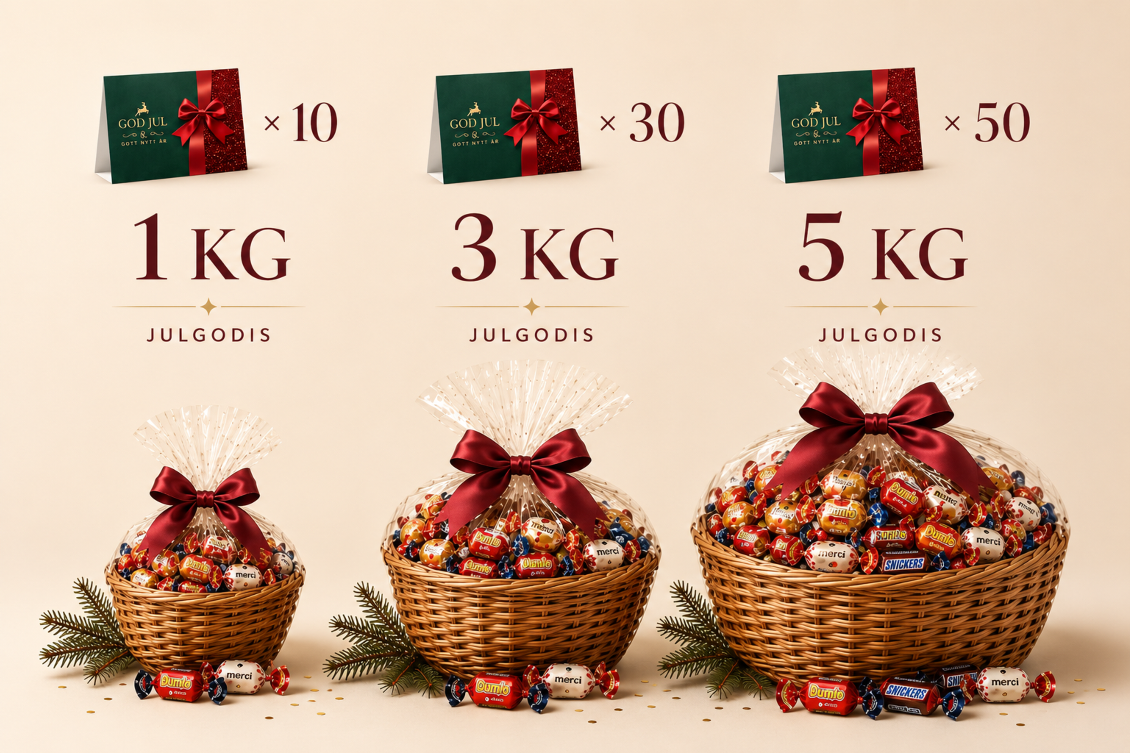 Ju fler ni ger, desto mer julgodis bjuder vi på - Charma
