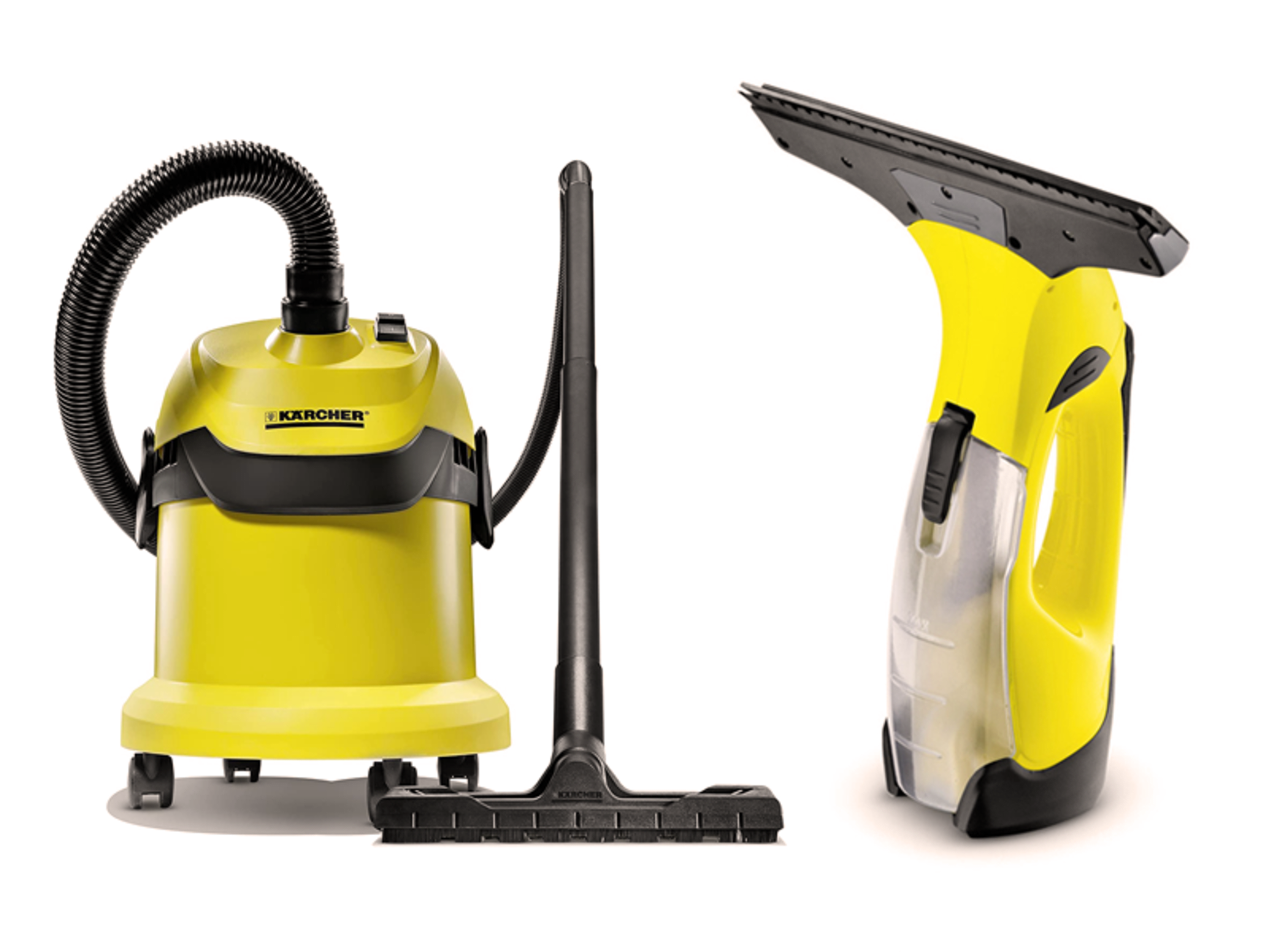 Kärcher grovdammsugare och fönstertvätt.