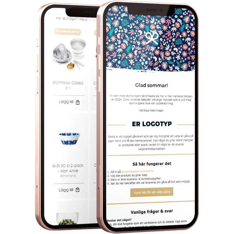 Exempel på produkter i Charmas sortiment.