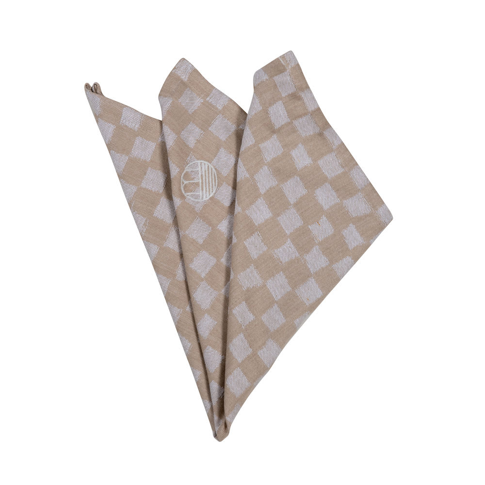 Cotton napkin Checki 2 pcs/set Beige