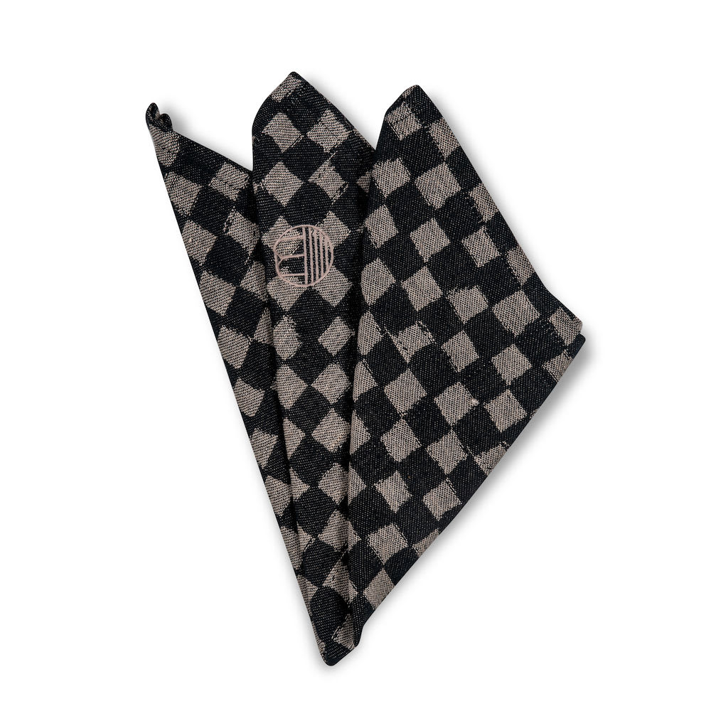 Cotton napkin Checki 2 pcs/set Black
