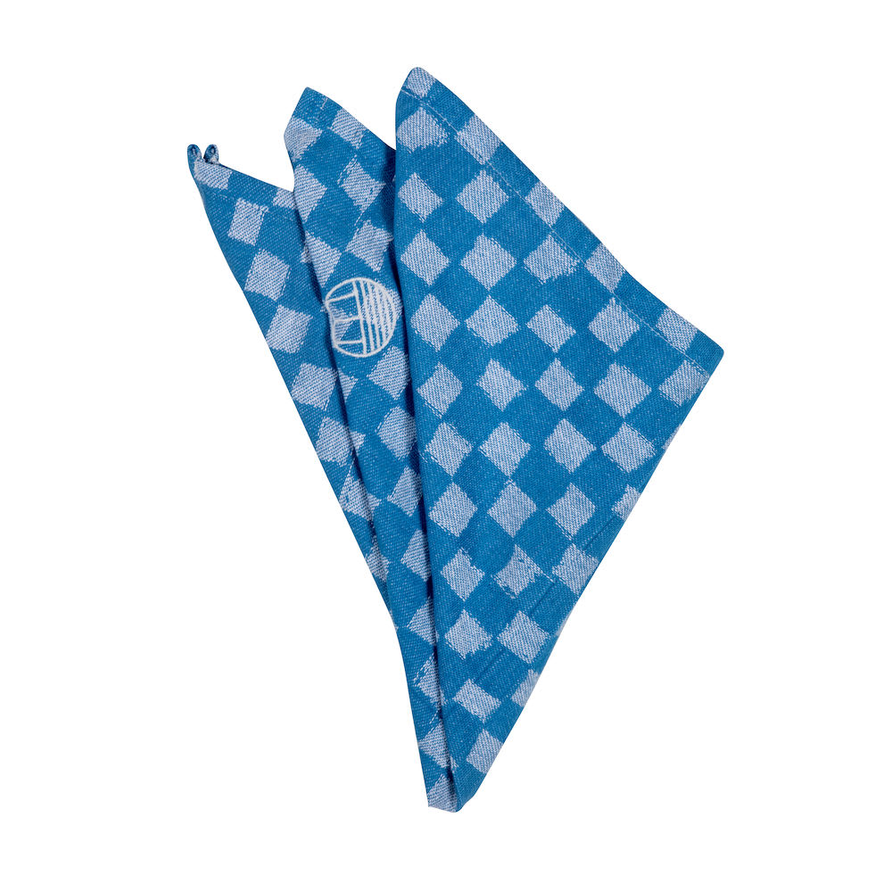 Cotton napkin Checki 2 pcs/set Blue