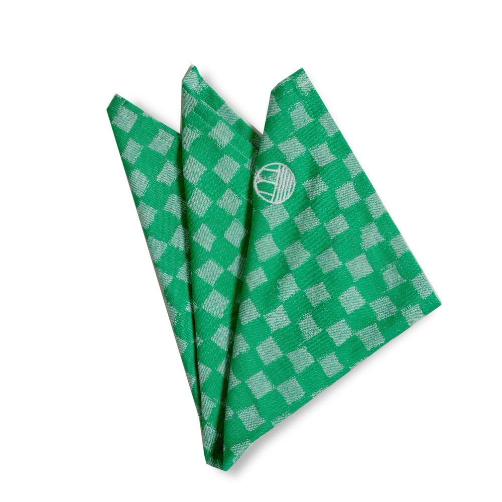 Cotton napkin Checki 2 pcs/set Green