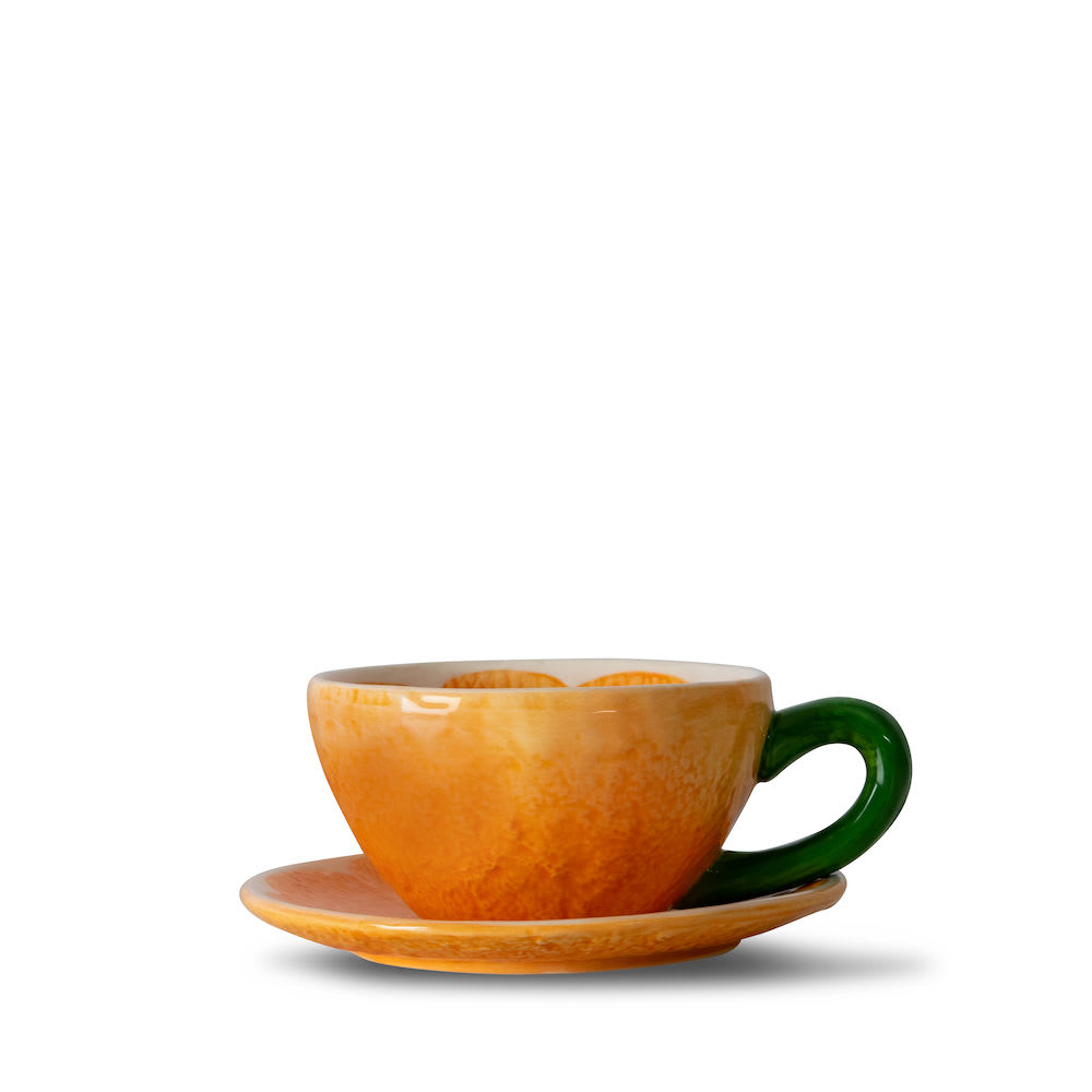 Cup and plate Mandarie Orange