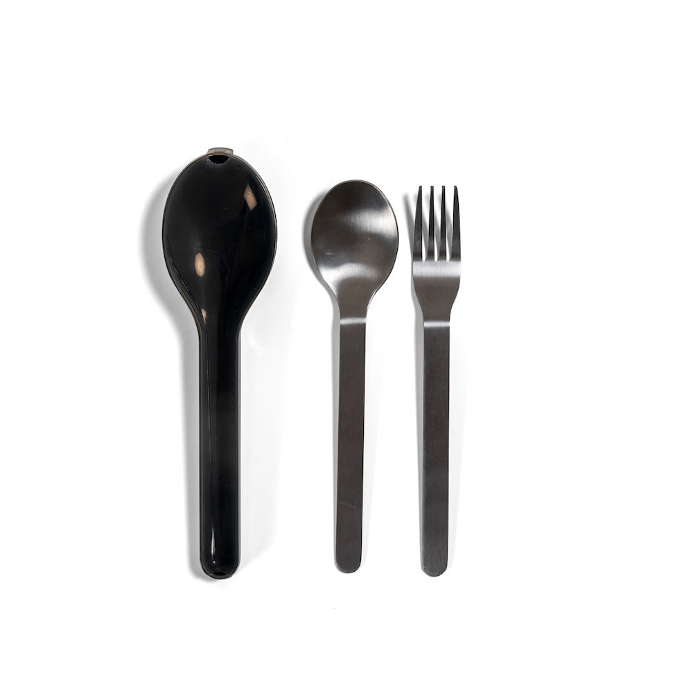 To go bestickset 3-pack, svart/silver