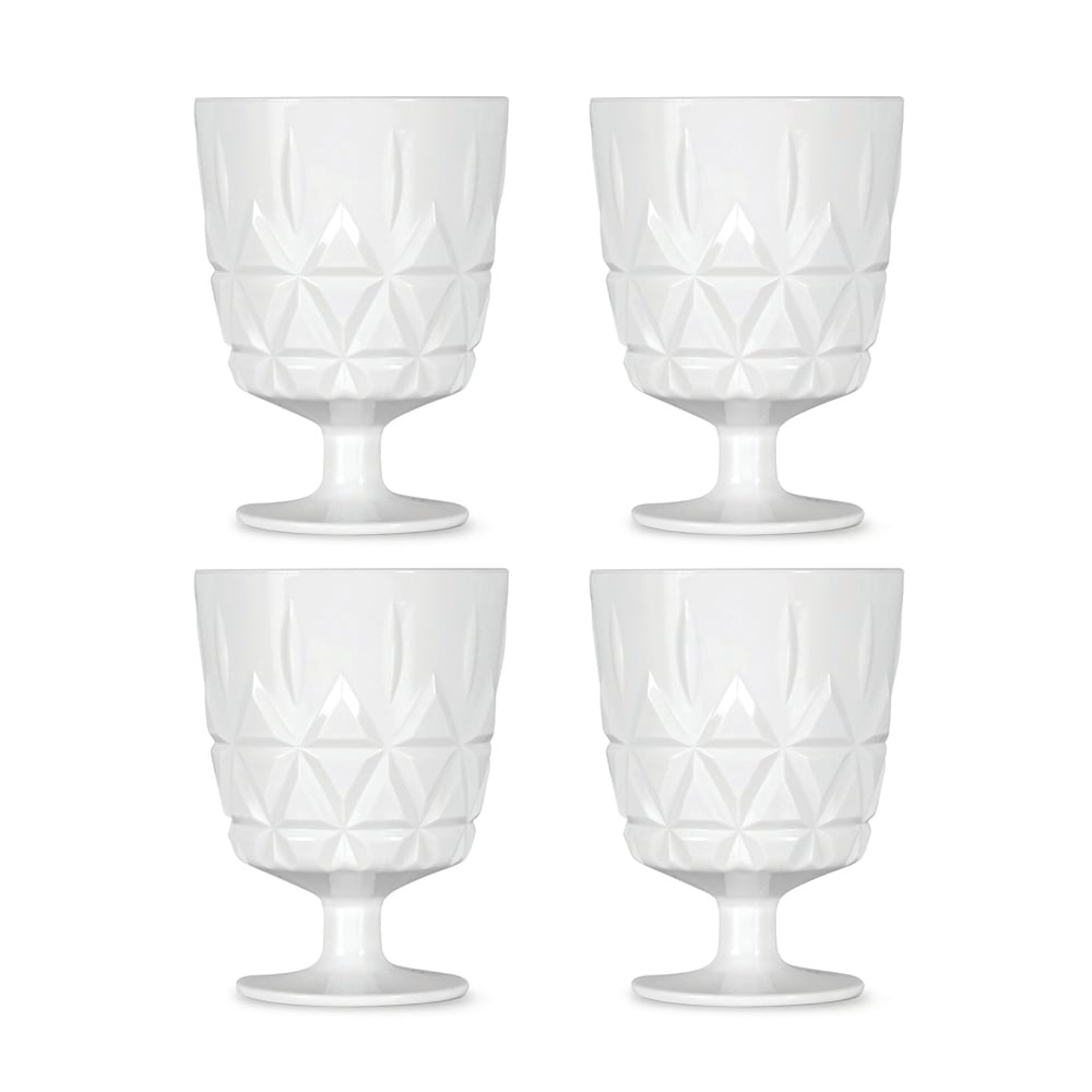 Picnic glas 4-pak, hvid