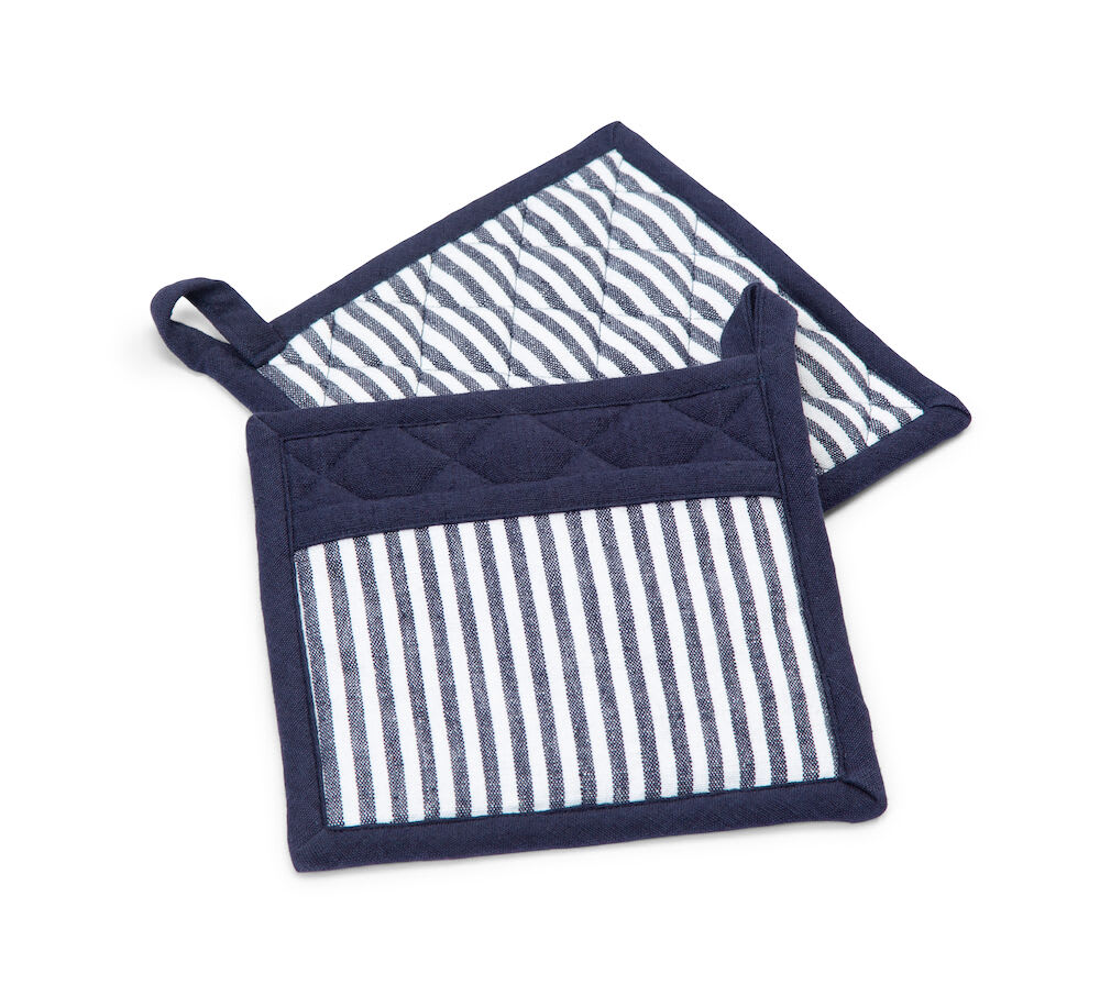 Pot holder 2-pack Stripe White.