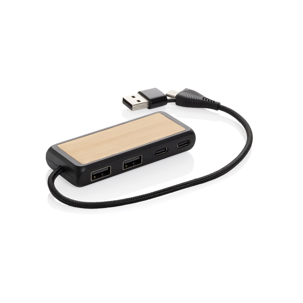 Link USB-hubb i RCS återvunnen plast och bambu