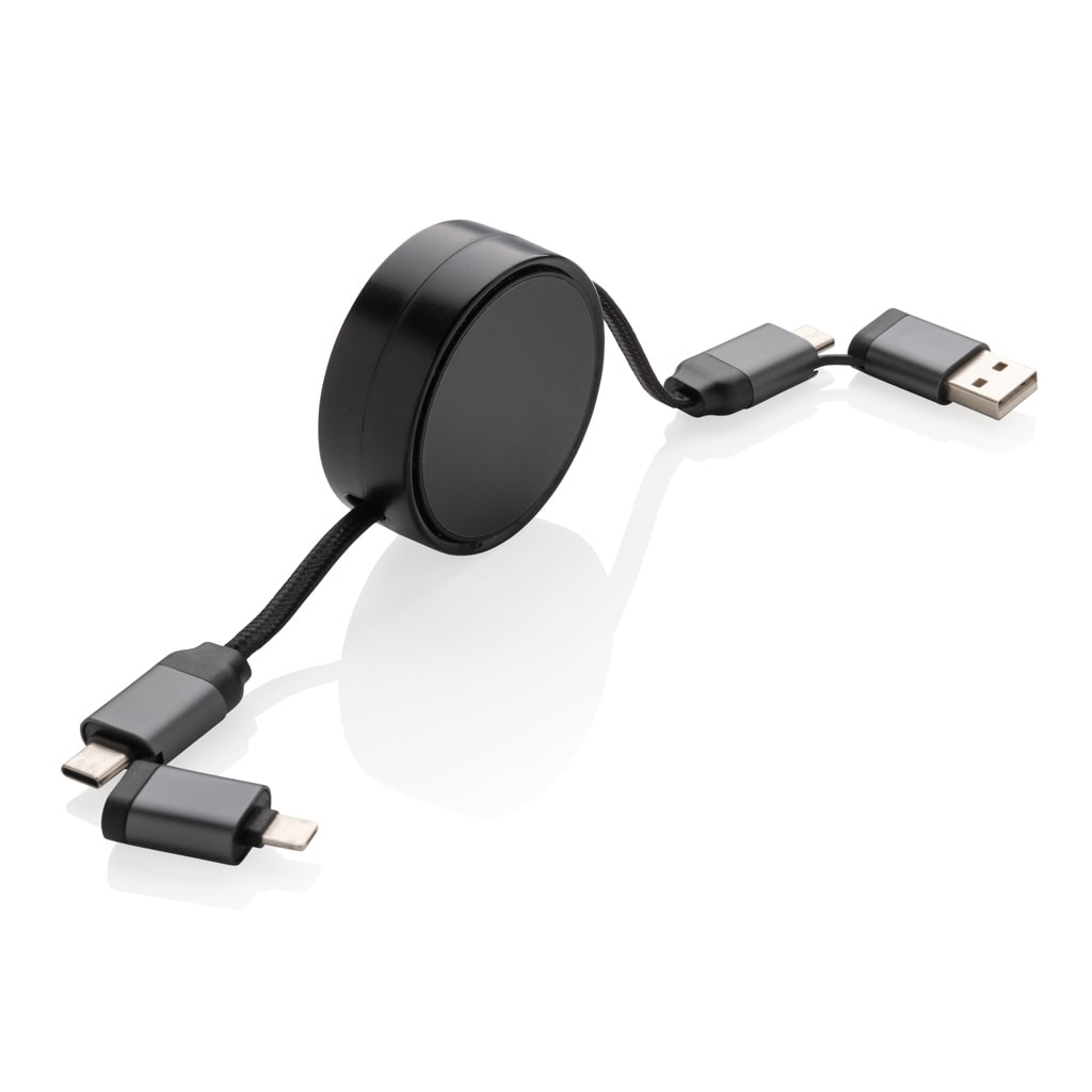 Terra utdragbar 6-i-1 kabel i RCS återvunnen aluminium 45w
