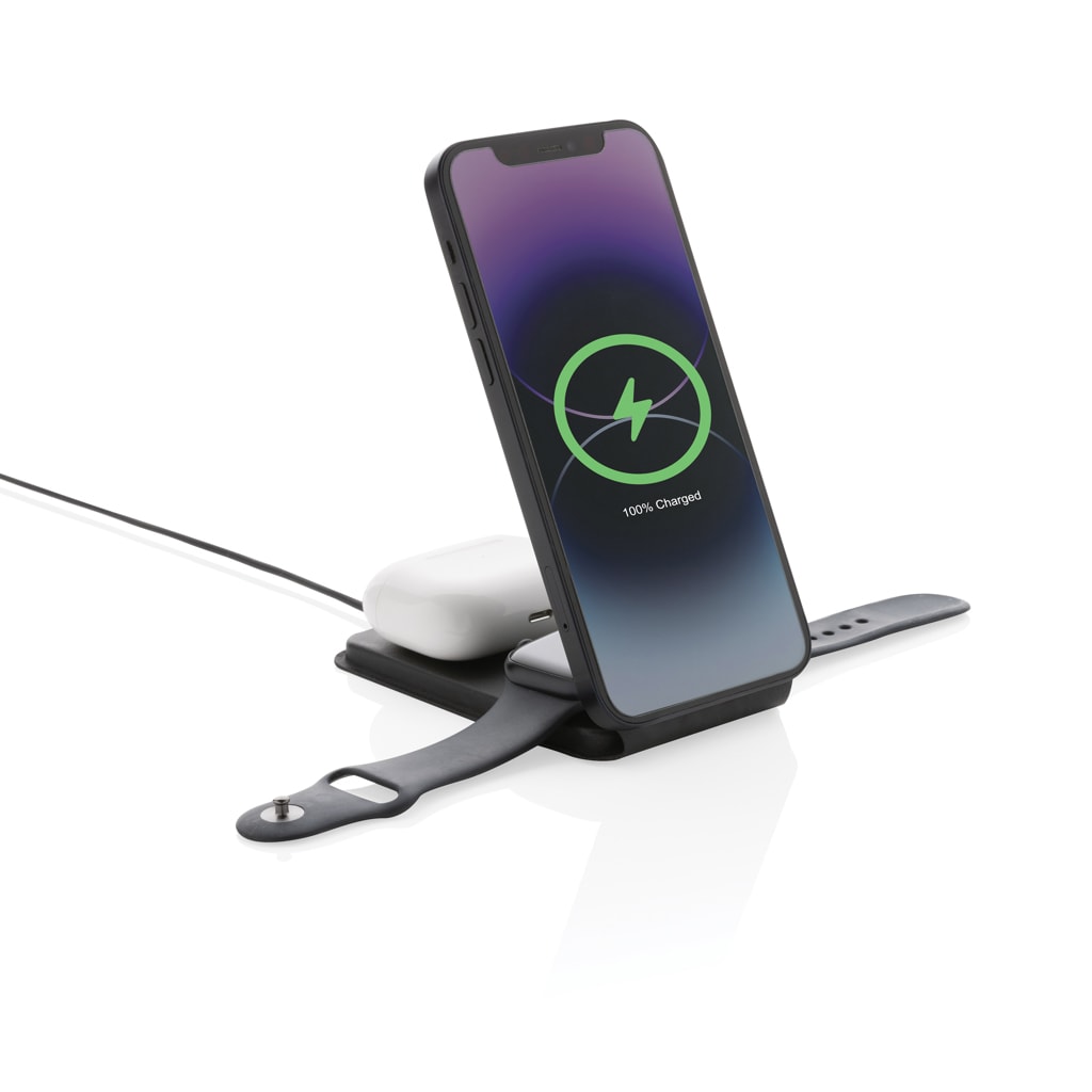 Swiss Peak 15W 3-in-1 Magnetic Wireless Charger RCS PU