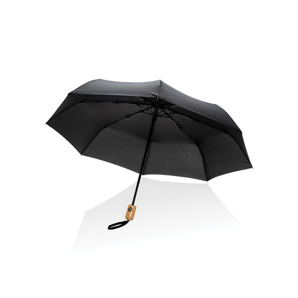 21" Impact Aware™ RPET 190T Automatisk Bambus Paraply